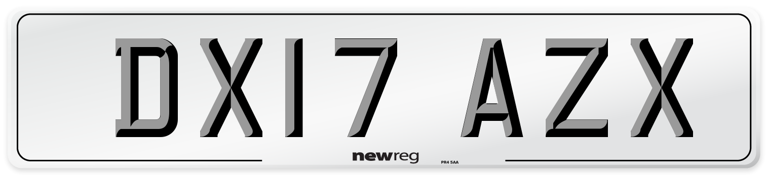 DX17 AZX Number Plate from New Reg